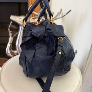 Vintage MIU MIU Side Ribbon Leather Bag with Gold Hardware